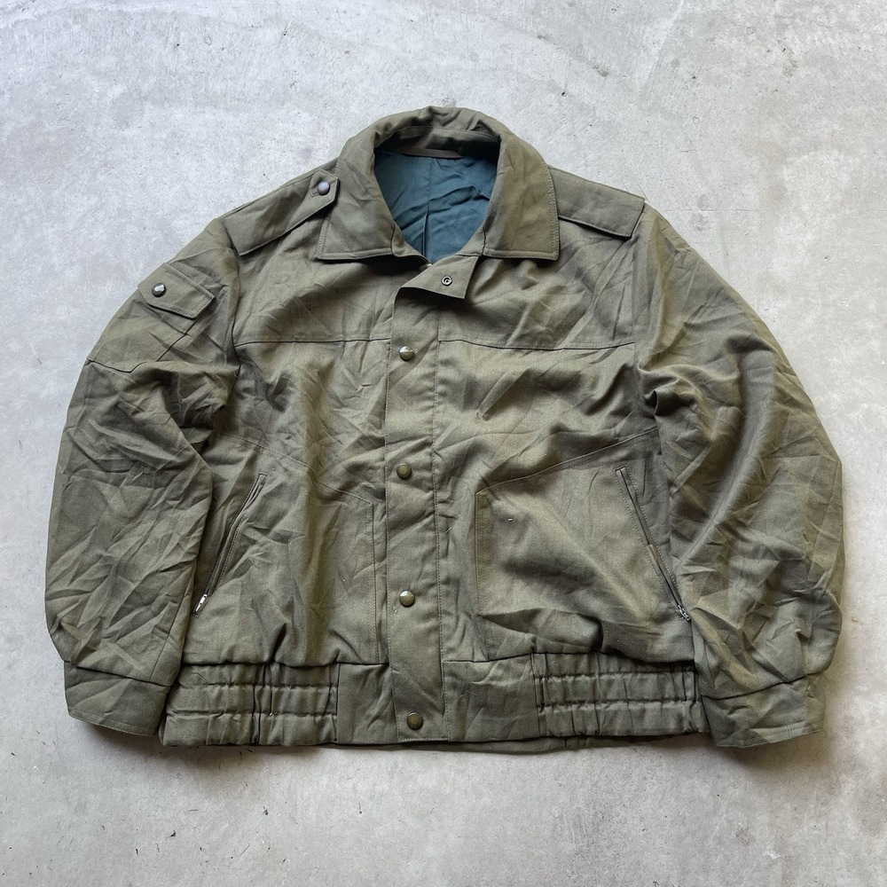 Vintage Czech Army Olive Field Jacket WICO Zip Military Utility Bomber Large XL